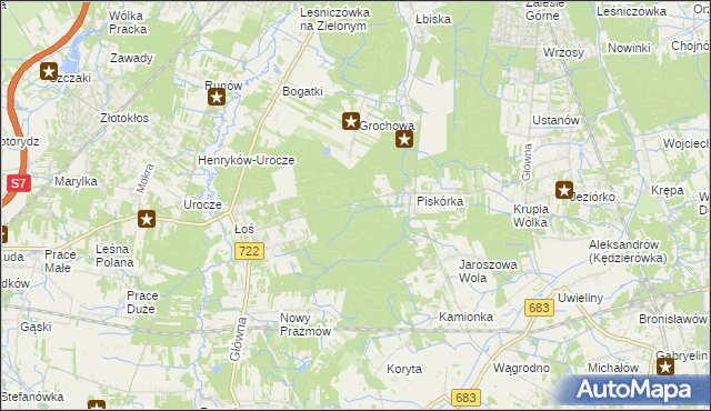 mapa Łoś Gajówka, Łoś Gajówka na mapie Targeo