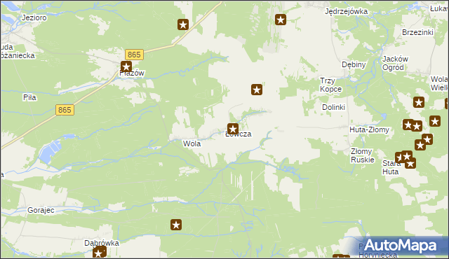 mapa Łówcza, Łówcza na mapie Targeo