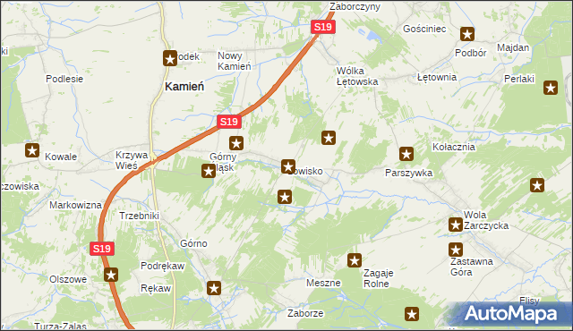 mapa Łowisko, Łowisko na mapie Targeo