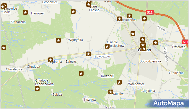 mapa Łowoszów, Łowoszów na mapie Targeo