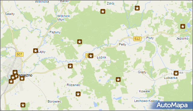 mapa Łoźnik, Łoźnik na mapie Targeo