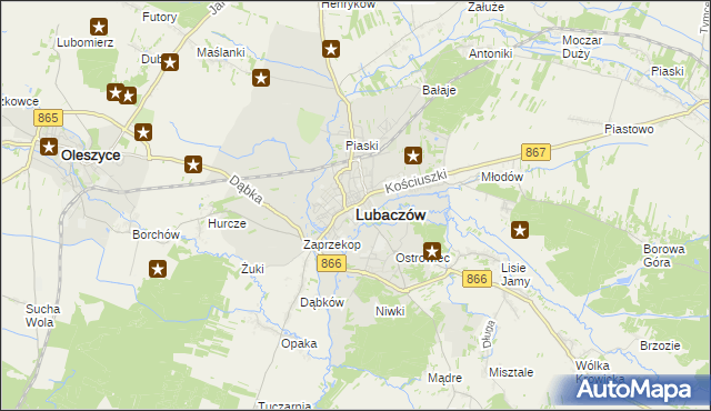 mapa Lubaczów, Lubaczów na mapie Targeo