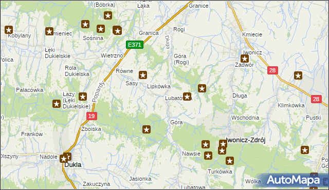 mapa Lubatówka, Lubatówka na mapie Targeo