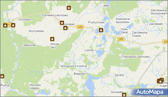 mapa Lubcza gmina Więcbork, Lubcza gmina Więcbork na mapie Targeo