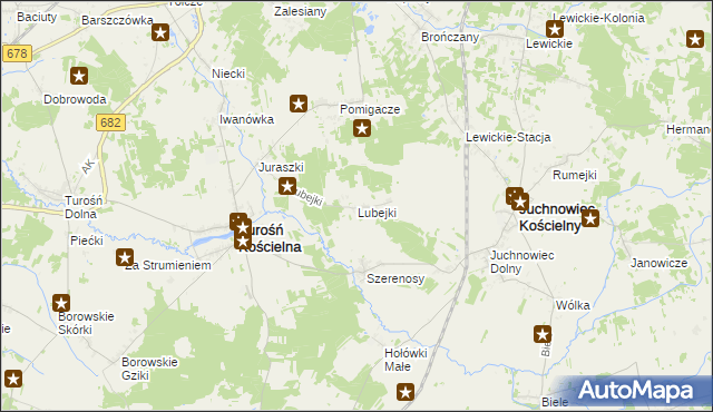 mapa Lubejki, Lubejki na mapie Targeo