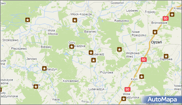 mapa Luberadz, Luberadz na mapie Targeo