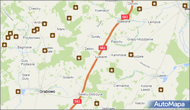 mapa Łubiane, Łubiane na mapie Targeo