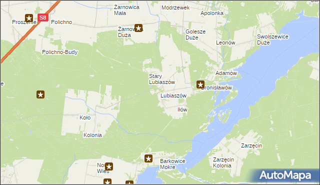 mapa Lubiaszów, Lubiaszów na mapie Targeo