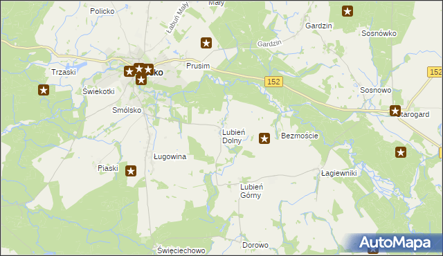 mapa Lubień Dolny, Lubień Dolny na mapie Targeo