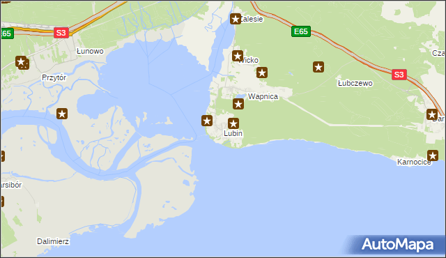 mapa Lubin gmina Międzyzdroje, Lubin gmina Międzyzdroje na mapie Targeo