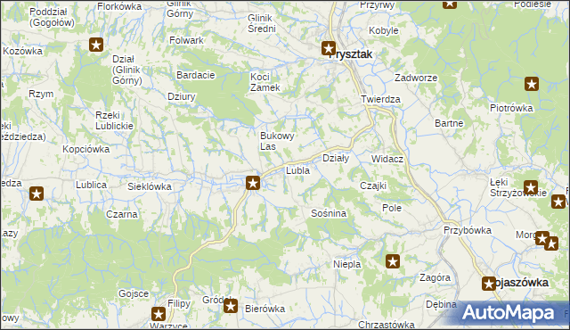 mapa Lubla, Lubla na mapie Targeo