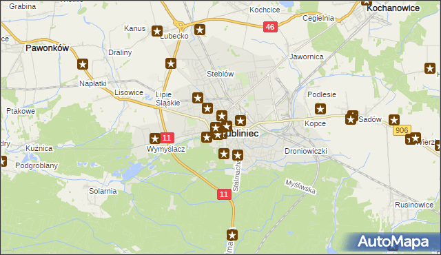 mapa Lubliniec, Lubliniec na mapie Targeo