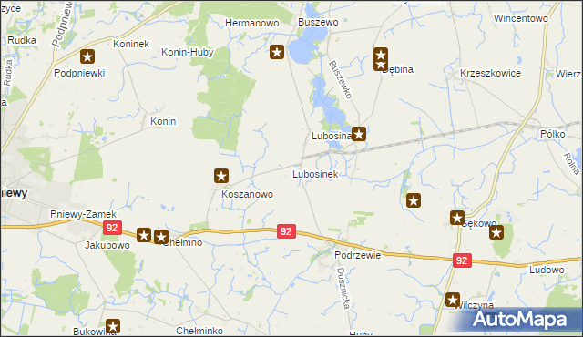 mapa Lubosinek, Lubosinek na mapie Targeo