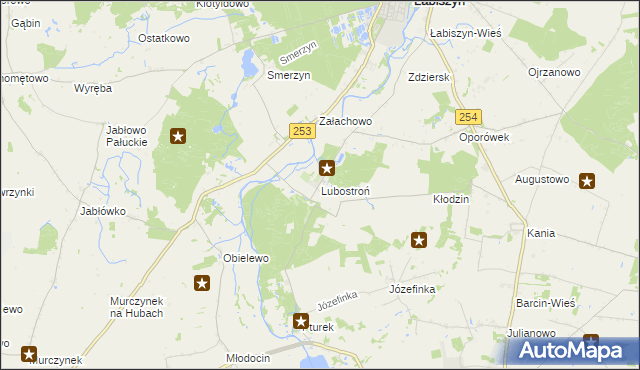 mapa Lubostroń, Lubostroń na mapie Targeo