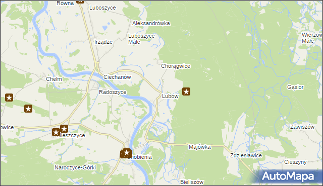 mapa Lubów gmina Jemielno, Lubów gmina Jemielno na mapie Targeo