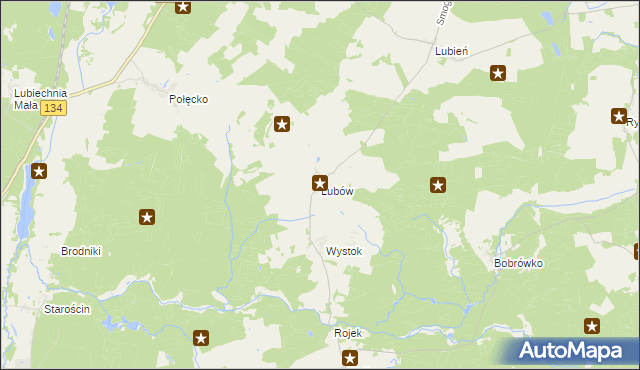 mapa Lubów gmina Torzym, Lubów gmina Torzym na mapie Targeo