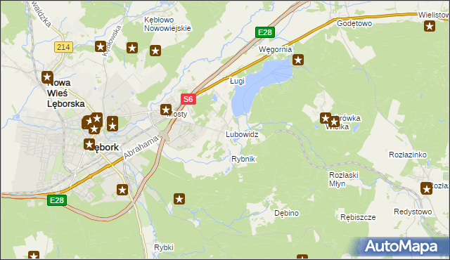 mapa Lubowidz gmina Nowa Wieś Lęborska, Lubowidz gmina Nowa Wieś Lęborska na mapie Targeo
