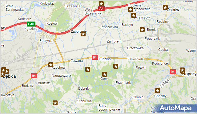 mapa Lubzina, Lubzina na mapie Targeo