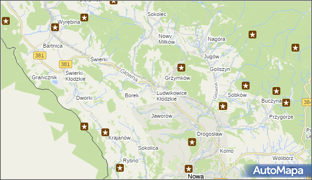 mapa Ludwikowice Kłodzkie, Ludwikowice Kłodzkie na mapie Targeo