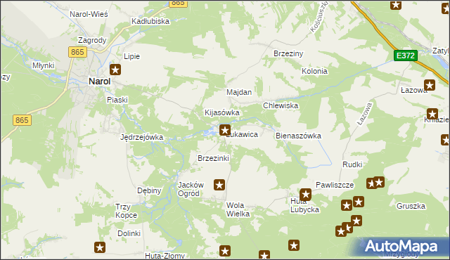 mapa Łukawica gmina Narol, Łukawica gmina Narol na mapie Targeo