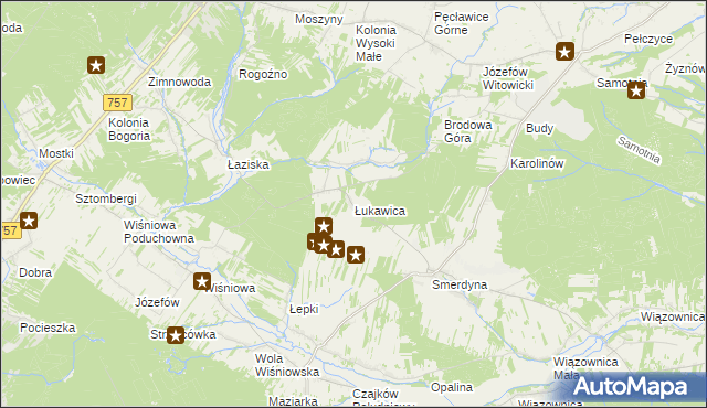 mapa Łukawica gmina Staszów, Łukawica gmina Staszów na mapie Targeo