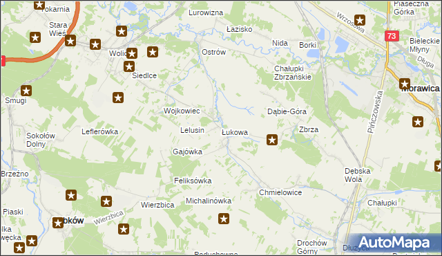 mapa Łukowa gmina Chęciny, Łukowa gmina Chęciny na mapie Targeo