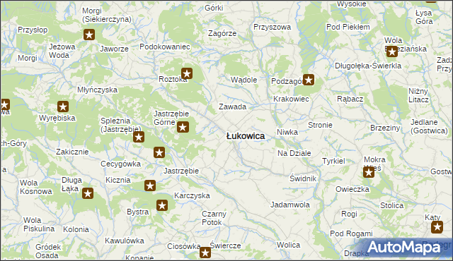 mapa Łukowica, Łukowica na mapie Targeo