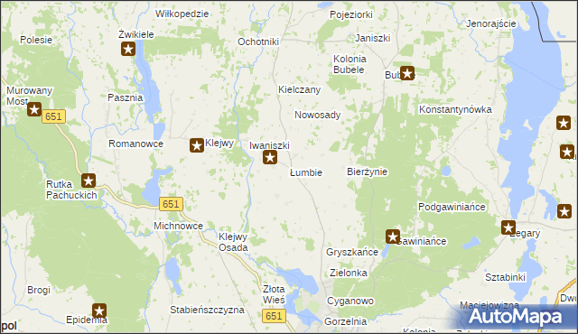 mapa Łumbie, Łumbie na mapie Targeo