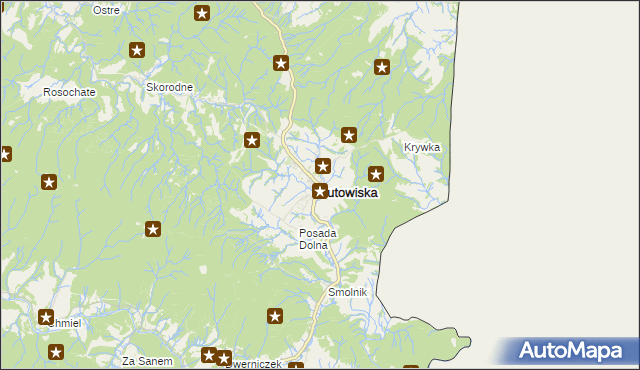 mapa Lutowiska, Lutowiska na mapie Targeo