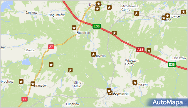 mapa Lutynka, Lutynka na mapie Targeo