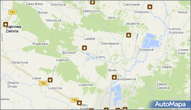 mapa Łysiny gmina Koniecpol, Łysiny gmina Koniecpol na mapie Targeo