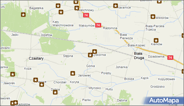 mapa Łyskornia, Łyskornia na mapie Targeo