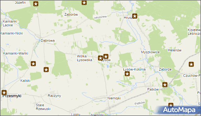 mapa Łysów gmina Przesmyki, Łysów gmina Przesmyki na mapie Targeo