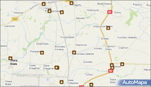 mapa Machcino, Machcino na mapie Targeo