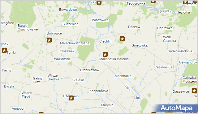 mapa Machnatka-Parcela, Machnatka-Parcela na mapie Targeo