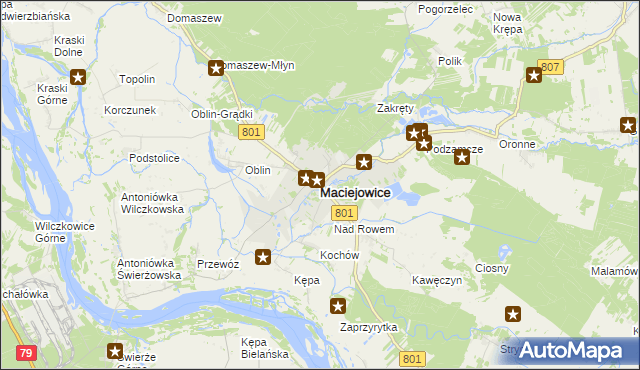 mapa Maciejowice powiat garwoliński, Maciejowice powiat garwoliński na mapie Targeo