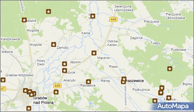 mapa Mączniki gmina Kraszewice, Mączniki gmina Kraszewice na mapie Targeo