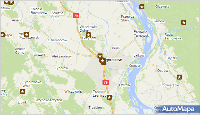 mapa Magnuszew, Magnuszew na mapie Targeo