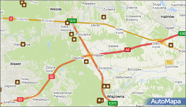 mapa Majdan gmina Wiązowna, Majdan gmina Wiązowna na mapie Targeo