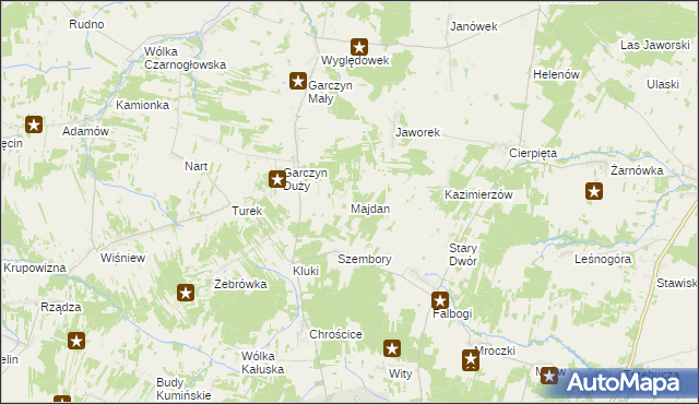 mapa Majdan gmina Wierzbno, Majdan gmina Wierzbno na mapie Targeo