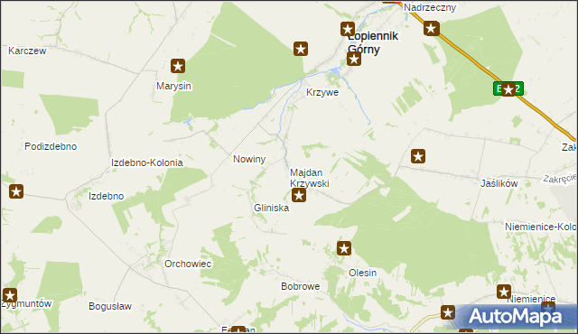 mapa Majdan Krzywski, Majdan Krzywski na mapie Targeo