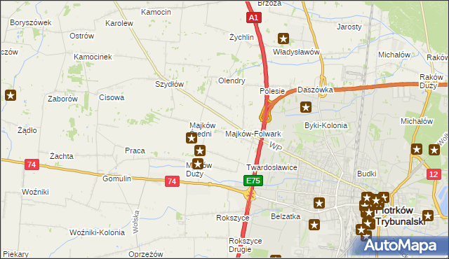 mapa Majków-Folwark, Majków-Folwark na mapie Targeo