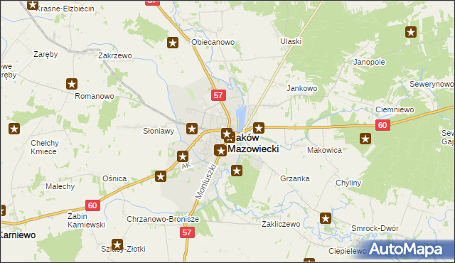 mapa Maków Mazowiecki, Maków Mazowiecki na mapie Targeo