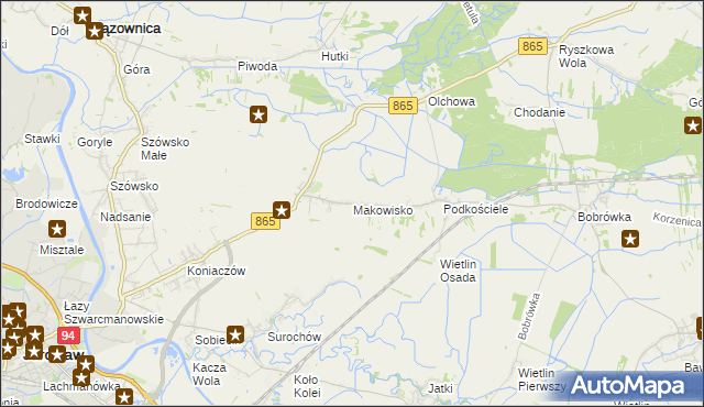mapa Makowisko gmina Jarosław, Makowisko gmina Jarosław na mapie Targeo