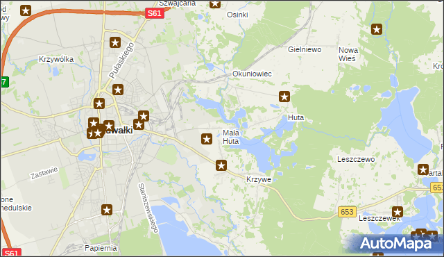 mapa Mała Huta gmina Suwałki, Mała Huta gmina Suwałki na mapie Targeo