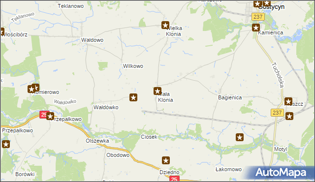 mapa Mała Klonia gmina Gostycyn, Mała Klonia gmina Gostycyn na mapie Targeo