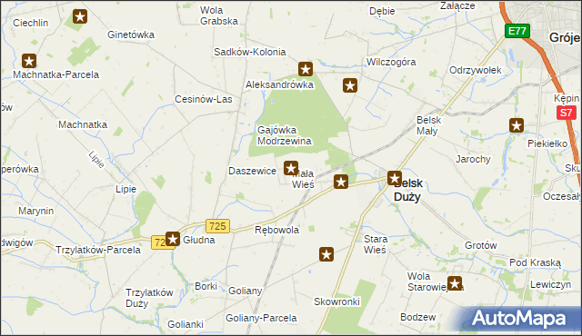 mapa Mała Wieś gmina Belsk Duży, Mała Wieś gmina Belsk Duży na mapie Targeo