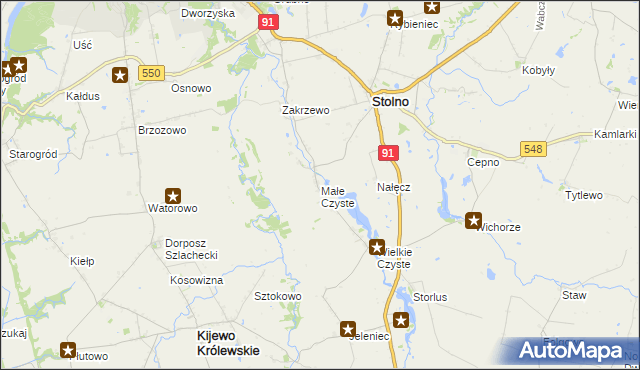 mapa Małe Czyste, Małe Czyste na mapie Targeo