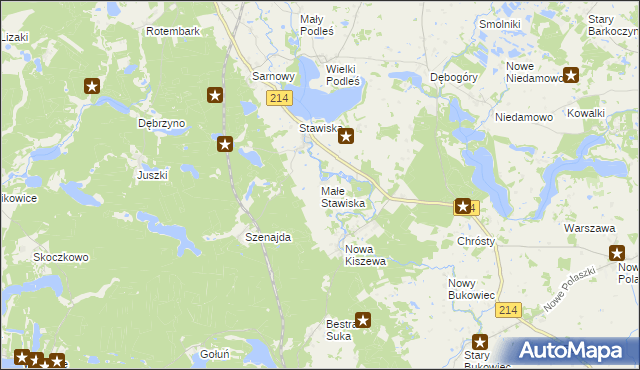 mapa Małe Stawiska, Małe Stawiska na mapie Targeo