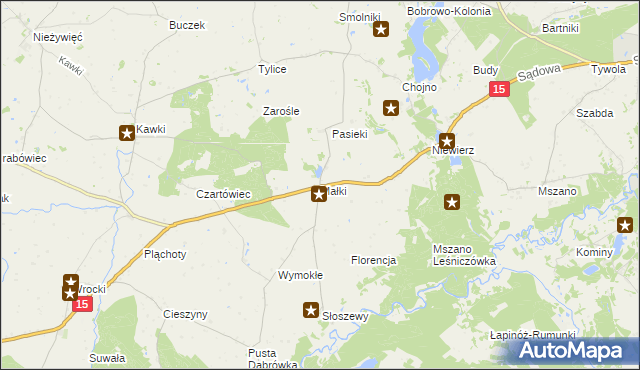 mapa Małki gmina Bobrowo, Małki gmina Bobrowo na mapie Targeo